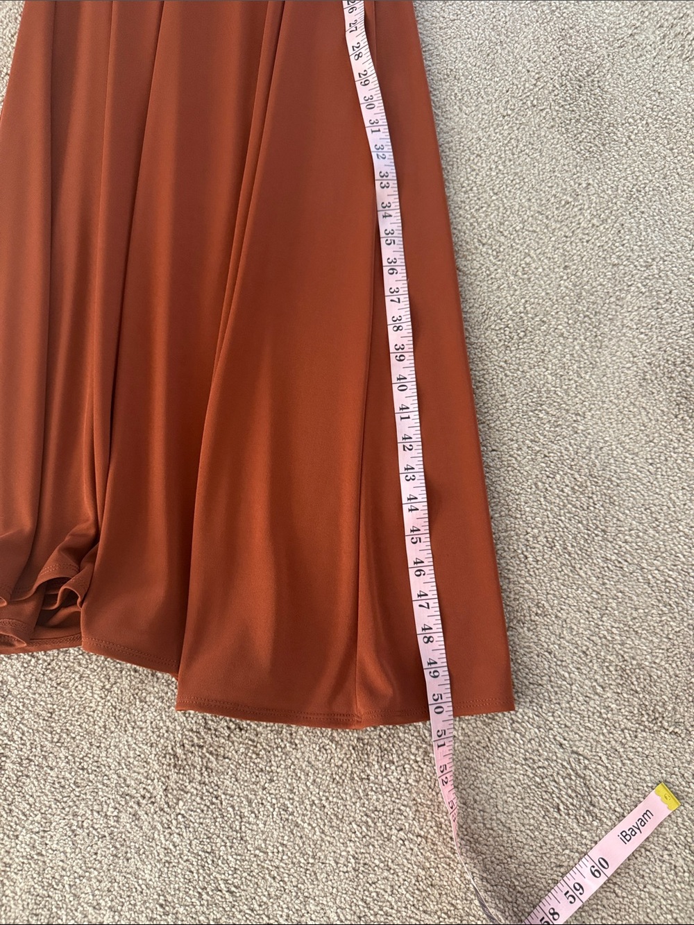 Zara Rust Red-Brown Tobacco Sleeveless Maxi Dress with Draped Waist Ring - Picture 7 of 14